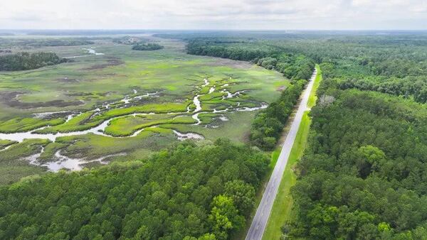 The two-lane Islands Highway is the only way in or out of East Liberty. Residents have expressed fears that rapid warehouse development will create excessive traffic and public safety delays on Islands Highway. (Photo Courtesy of Justin Taylor/The Current GA)