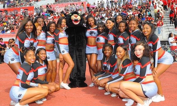 Clark Atlanta University cheerleaders pose during last year's homecoming.