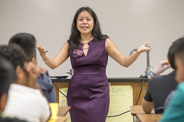 Brenda Lopez Romero, the chairwoman of the Gwinnett County Democratic Party, said she would not be "surprised at all" to see U.S. Rep. Lucy McBath's 6th Congressional District significantly altered to make it an easier place for Republicans to run.  ALYSSA POINTER/ALYSSA.POINTER@AJC.COM