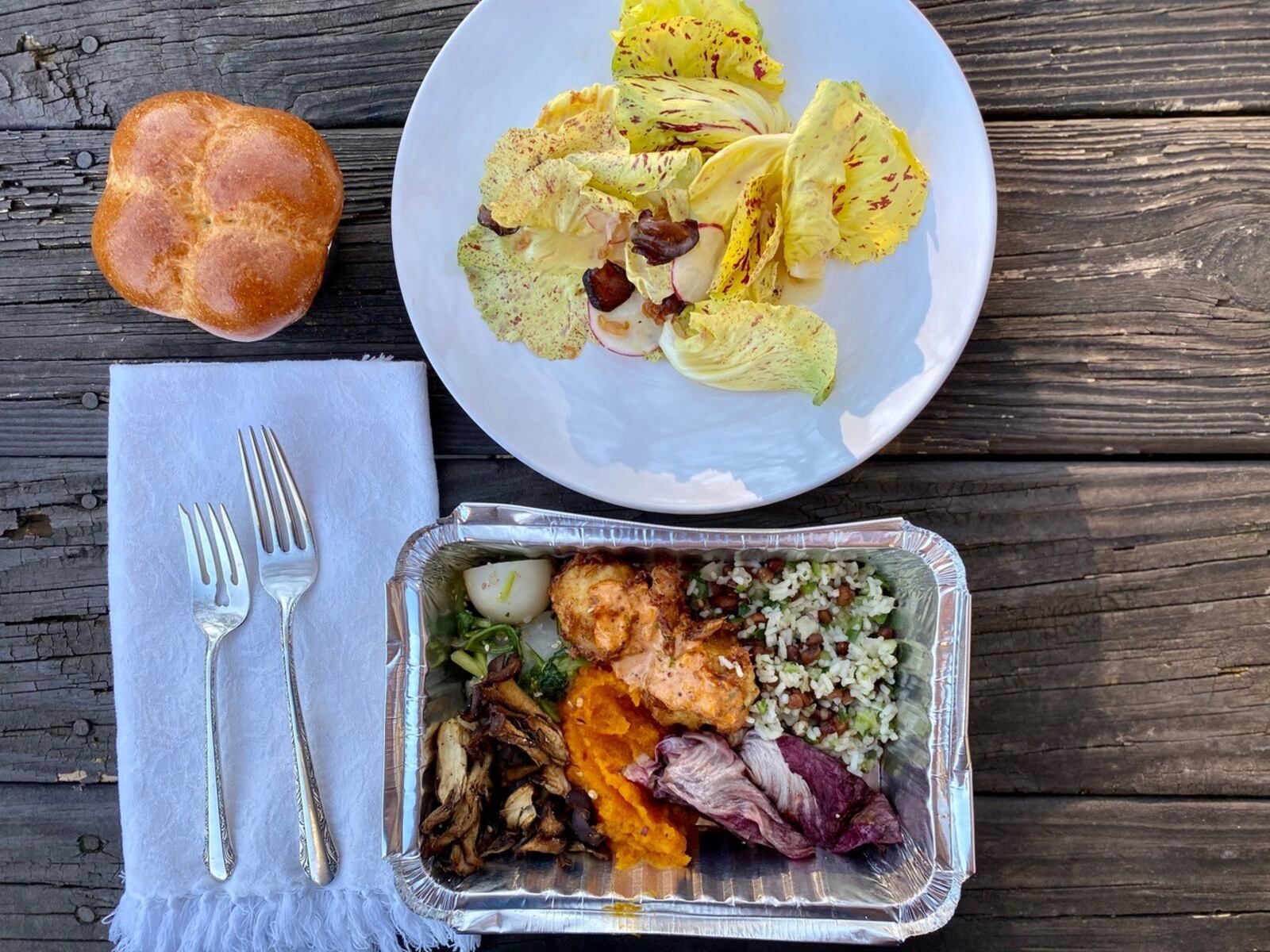 Linton Hopkins' vegetable plate at the Buttery recalls the glory days of his now-shuttered Restaurant Eugene. Wendell Brock for The AJC