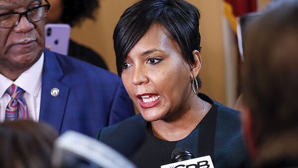 January 14, 2020 - Atlanta - Rep. Calvin Smyre D - Columbus, watches as Atlanta Mayor Keisha Lance Bottoms talks with the media after she addressed the house. The Georgia General Assembly continued with the second legislative day of the 2020 session.