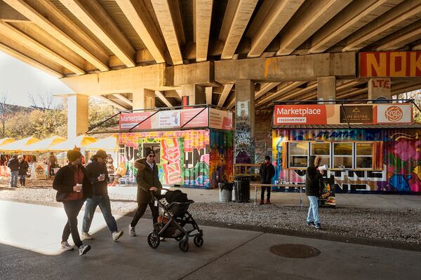 Atlanta Beltline Marketplace partners with Atlanta Indie Market for Small Business Saturday at three different locations along the Beltline, including under the John Lewis Freedom Parkway Bridge. (Erin Sintos/Atlanta Beltline)