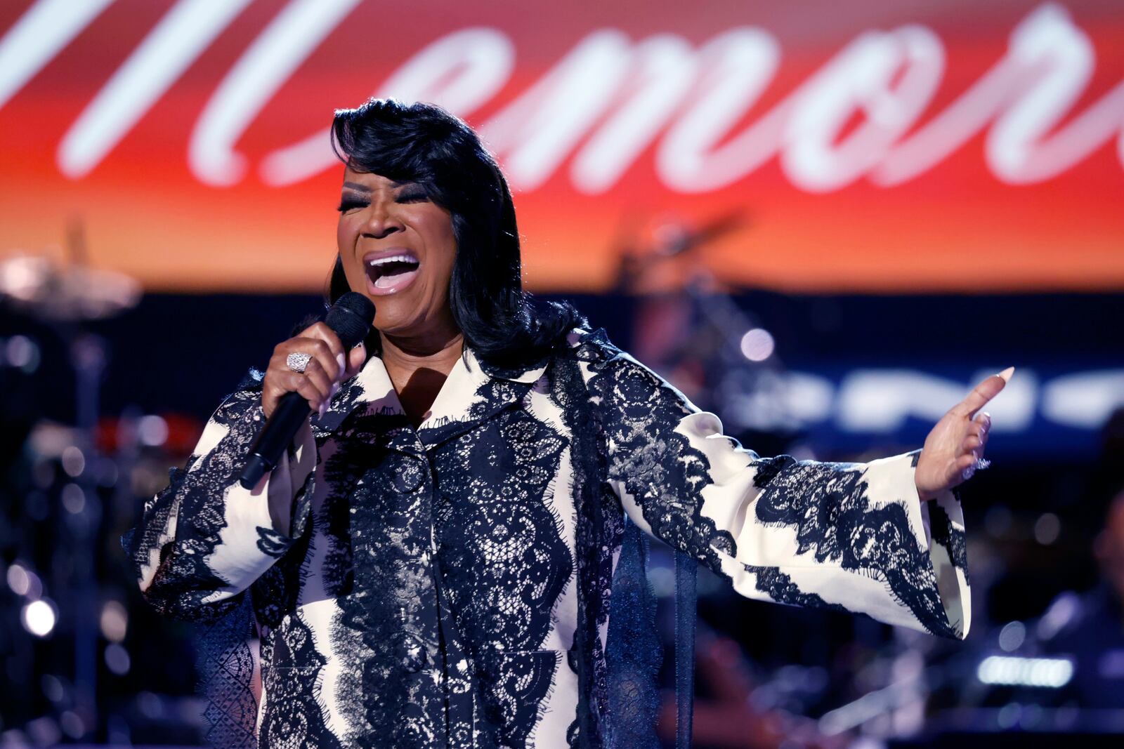 Singer Patti LaBelle performs at the Democratic National Convention in Chicago on Tuesday.