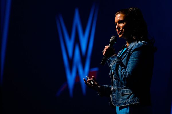 NEW YORK, NY - AUGUST 09:  WWE chief brand officer Stephanie McMahon speaks during the Beyond Sport United event at Barclays Center on August 9, 2016 in the Brooklyn borough of New York City.  (Photo by Alex Goodlett/Getty Images)