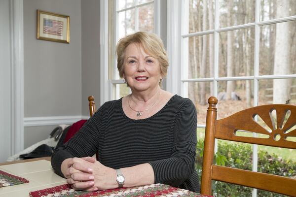 01/11/2018 — Powder Springs, GA - Janice Ransbotham, poses for a portrait at her Powder Springs residence, Thursday, January 11, 2018. Janice, a retiree, participated in an AJC poll where she suggested that more attention need to be brought to education and transportation in the metro-Atlanta area. ALYSSA POINTER/ALYSSA.POINTER@AJC.COM