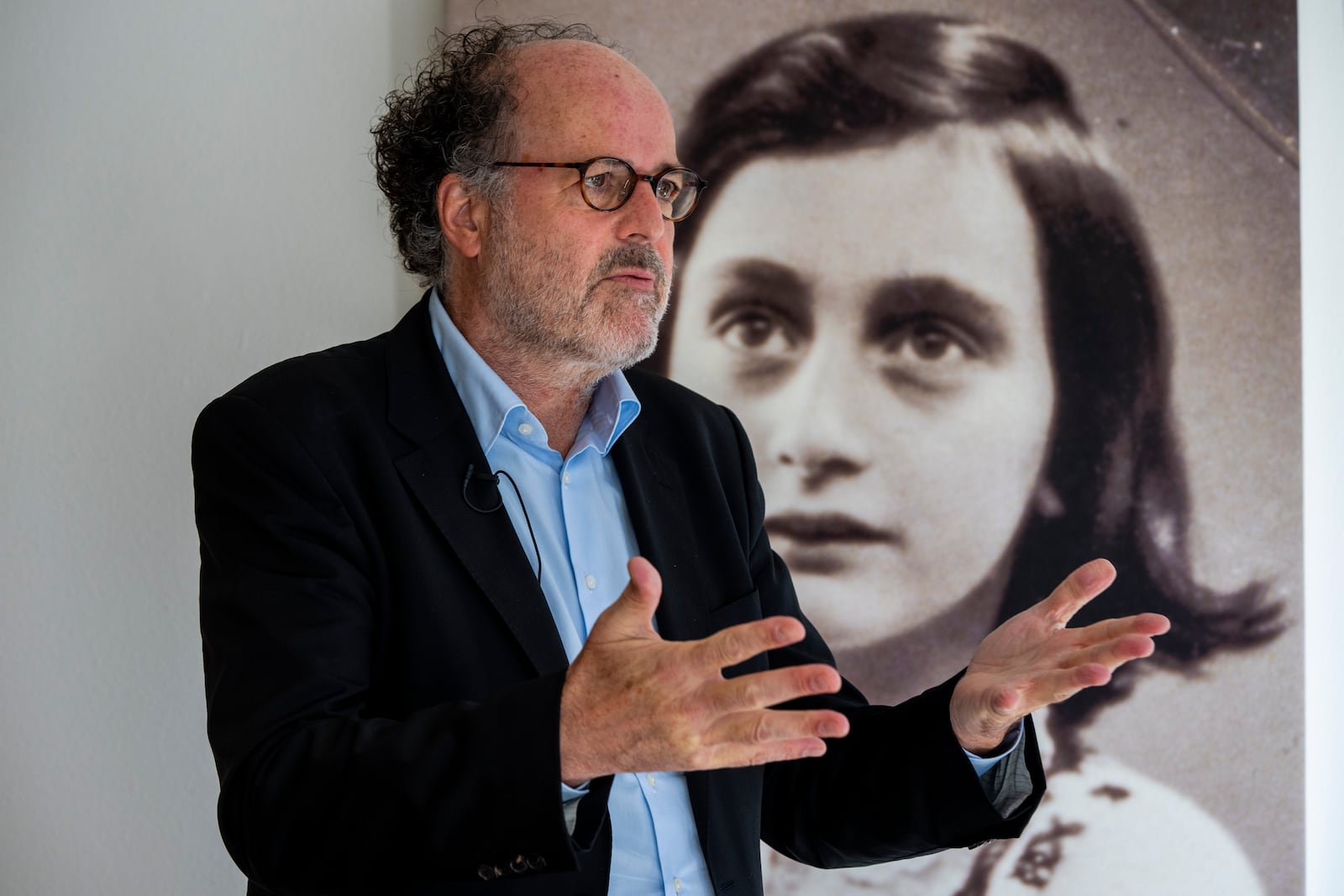 Anne Frank House director Ronald Leopold talks about the upcoming exhibit in New York during an interview in Amsterdam, Netherlands, Friday, Oct. 4, 2024. (AP Photo/Peter Dejong)