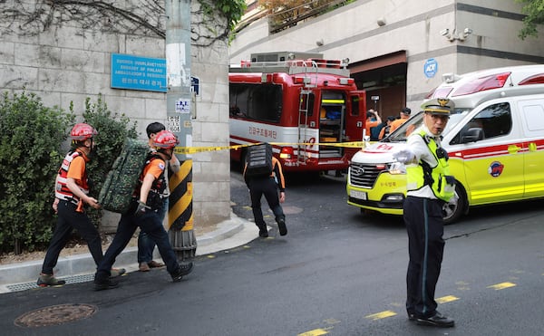 Rescuers arrive to search for missing Seoul Mayor Park Won-soon in South Korea.