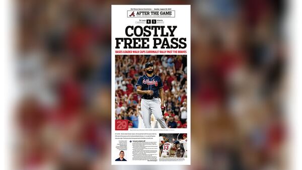 Atlanta Journal-Constitution ePaper bonus Braves After the Game coverage, Sunday, August 28, 2022.