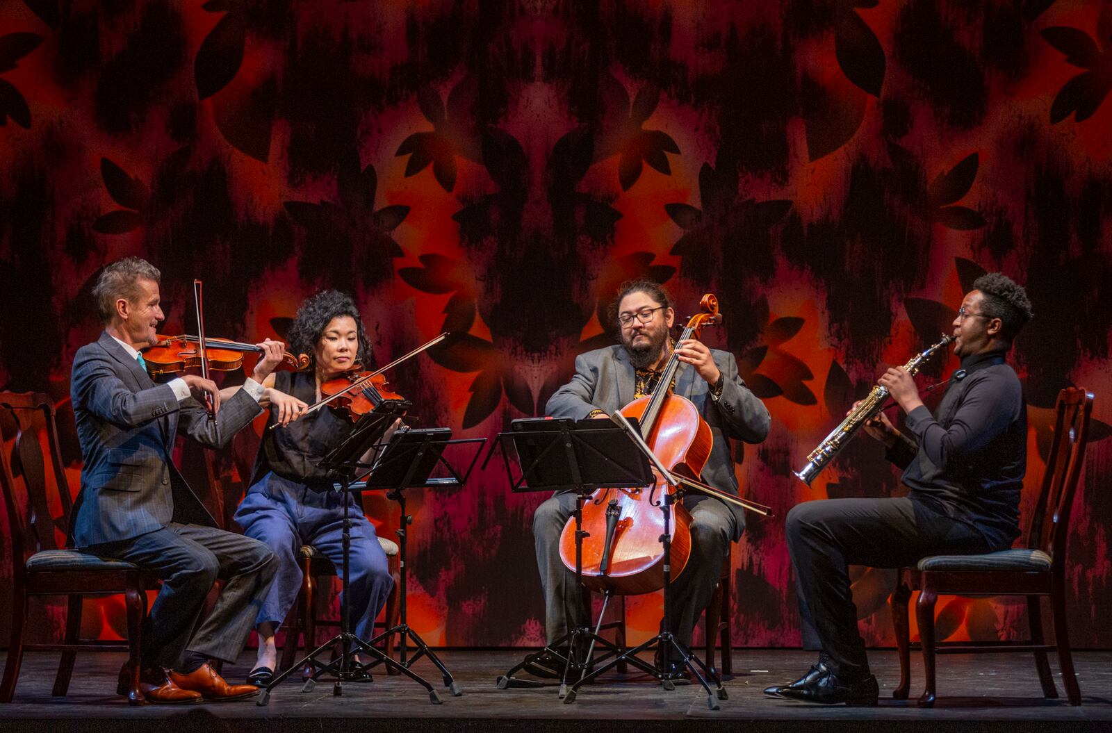 Geoff Nuttall, Ayane Kozasa, Paul Wiancko, and Steven Banks perform in the chamber music series at Spoleto.