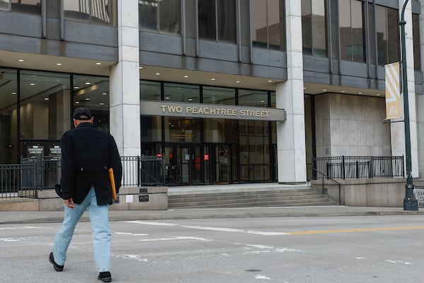 Views of Two Peachtree office building in Downtown Atlanta as seen on Tuesday, December 13, 2022. (Natrice Miller/natrice.miller@ajc.com)  