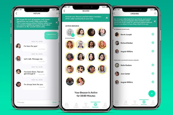 The Beacon feature on the Loosid app allows users to immediately connect with others. 