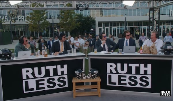 Gov. Brian Kemp speaks to the Ruthless Podcast in Milwaukee on Aug. 23, 2023. 