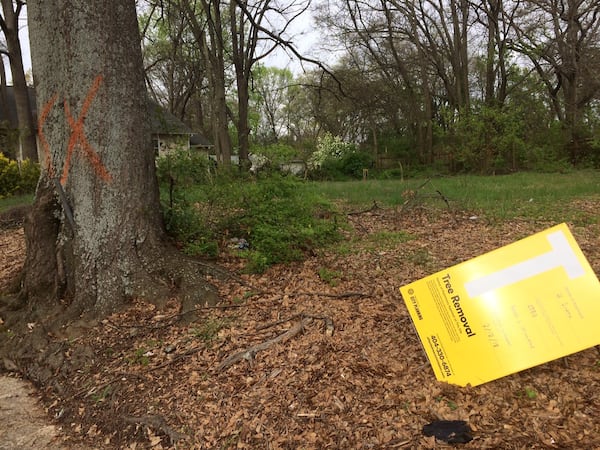 X marks the spot — a common sight in intown neighborhoods. Photo by Bill Torpy