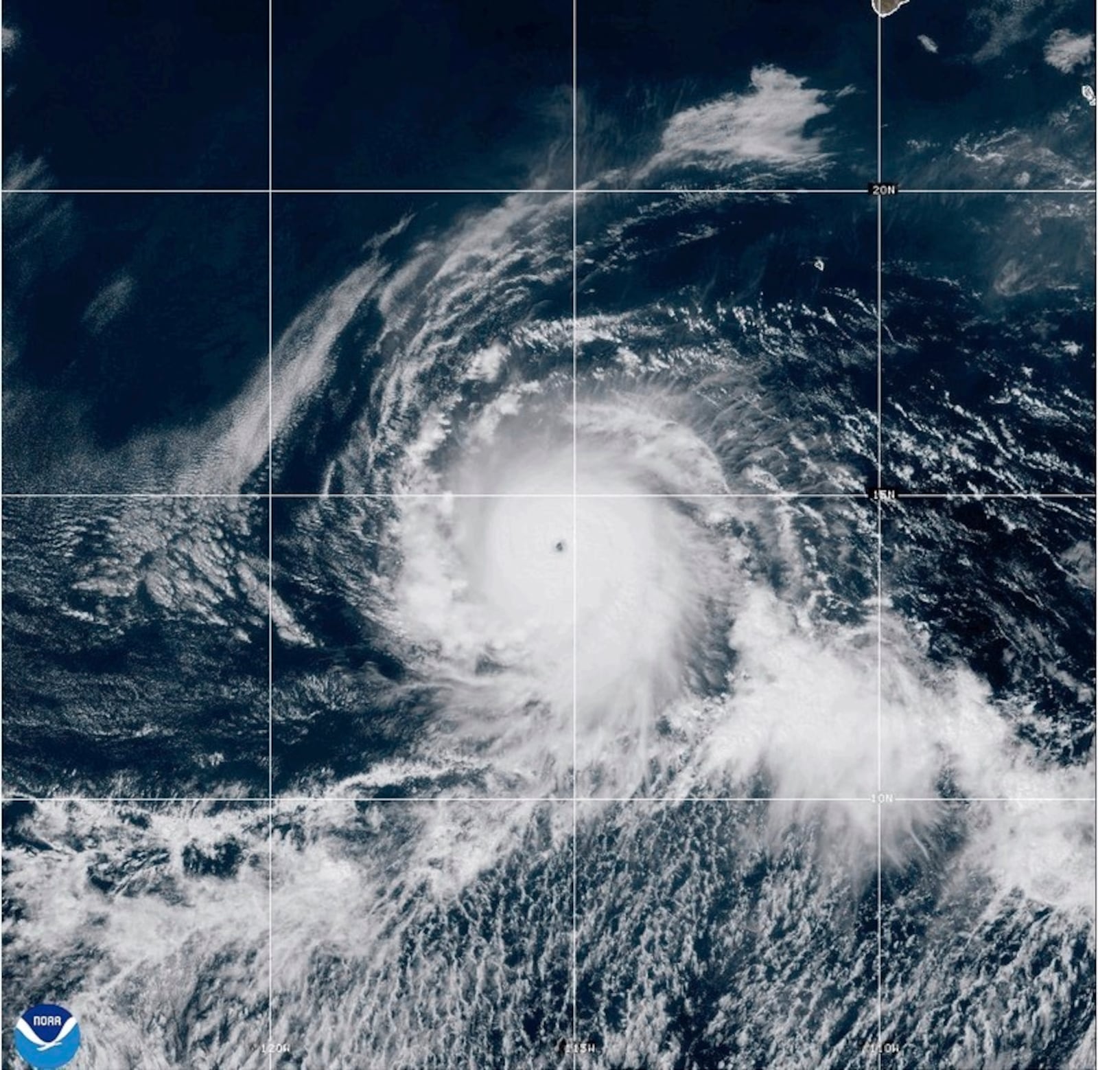 This satellite image provided by NOAA on Wednesday, Oct. 23, 2024 shows Hurricane Kristy. (NOAA via AP)