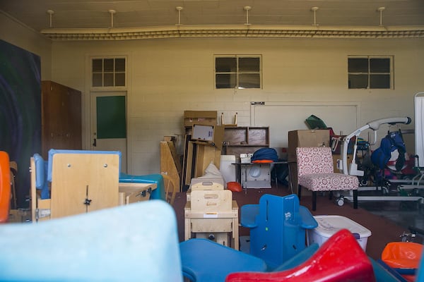 6/14/2019 — Marietta, Georgia — A room is filled with classroom materials at the old Lemon Street Grammar School, located at 350 Lemon Street, in Marietta. (Alyssa Pointer/alyssa.pointer@ajc.com)