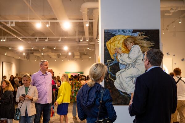 The art collection is a part of Art Territory UA. a U.S.-based organization whose mission is to popularize Ukrainian art and culture, as well as to raise funds to support Ukrainian refugees and the Ukrainian army  (Jenni Girtman for The At.lanta Journal-Constitution)