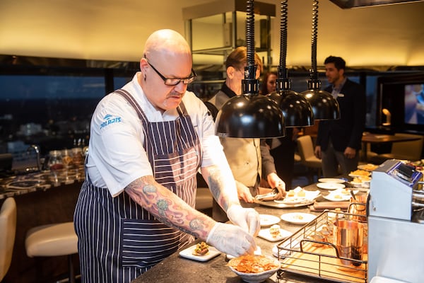 Polaris Chef de Cuisine Angus Daunt loves the view from his kitchen. Courtesy of PWP Studio Corporate Event Photographers