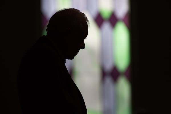 Former President Jimmy Carter prays during Sunday School class       at Maranatha Baptist Church in his hometown in 2015. “I have been       blessed with good health, and I have been blessed with adequate       vigor and a good mind,” Carter said. (AP Photo/Branden Camp)