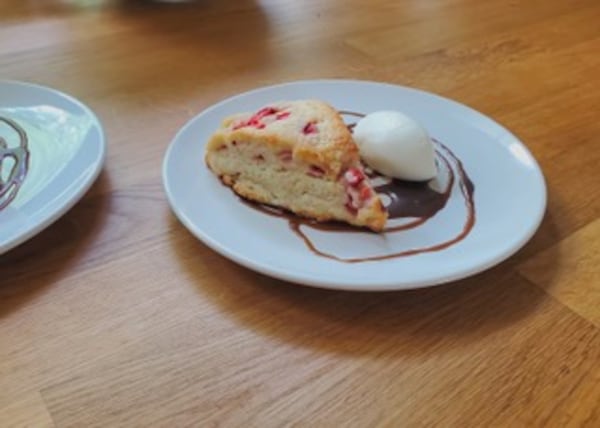 From the upcoming Beyond Vinaigrettes 2.0 on September 9th: Strawberry Scones with Leaning Ladder Strawberry Balsamic Caramel.