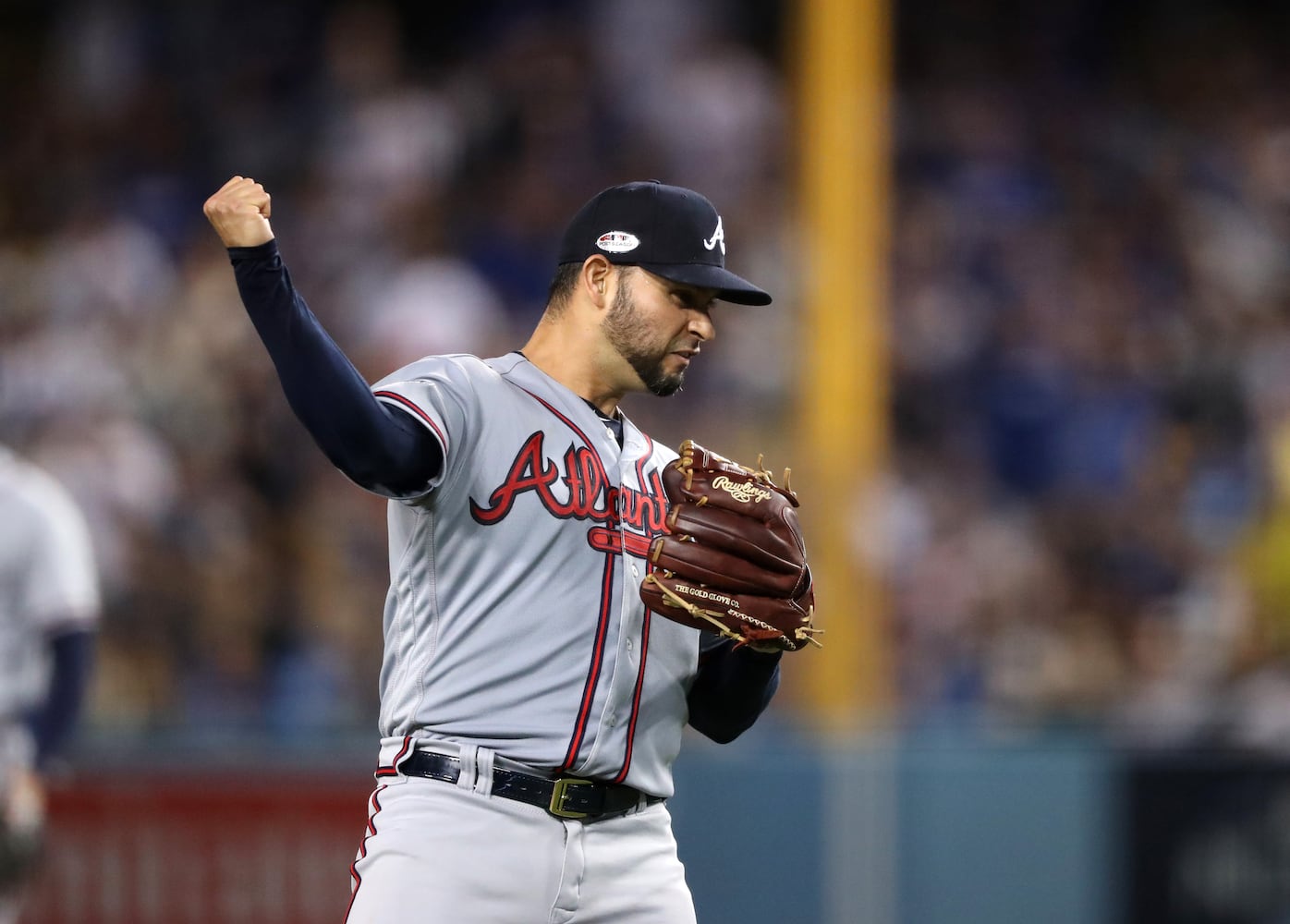 Photos: Braves shut out again, trail Dodgers 2-0 in playoffs