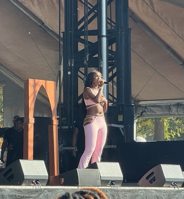 Coco Jones performs at ONE Musicfest at Atlanta's Piedmont Park on Saturday, Oct. 28, 2023. (Leon Stafford/AJC)