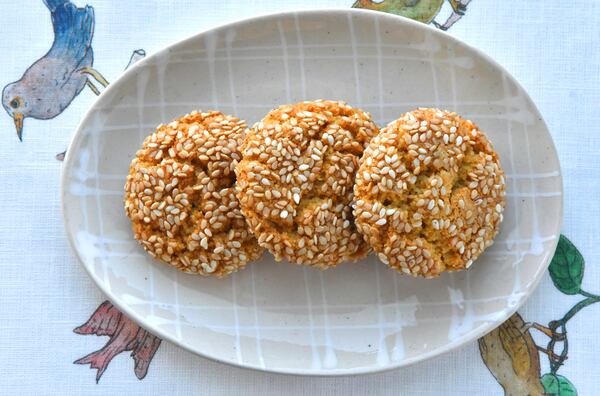 Tahini, Honey and Orange Cookies. (Styling by Deklah Polansky / Chris Hunt for the AJC)