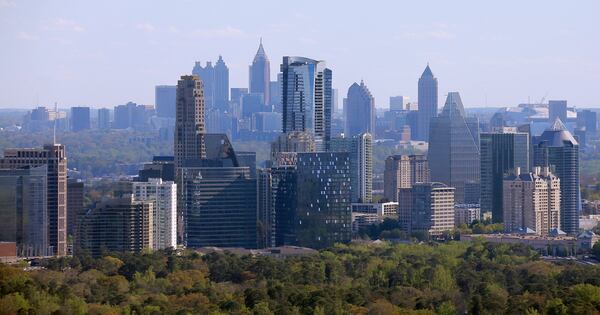 Aerial view of Buckhead Skyline in 2017. The downtown skyline is visible in the background. (BOB ANDRES  / BANDRES@AJC.COM)