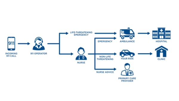 This is a graphic that shows the options that a DeKalb County resident will receive when calling 911.