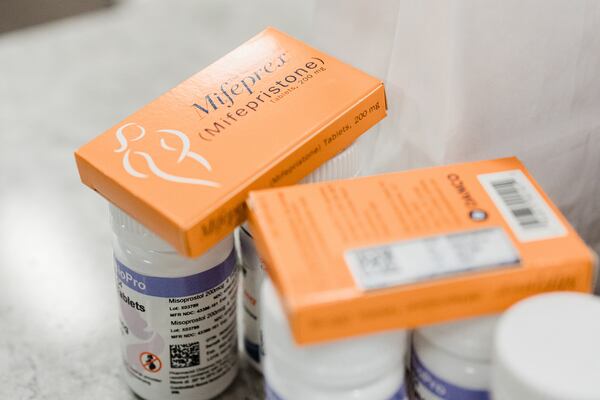 Packages of misoprostol and mifepristone, also known as RU-486, at a Planned Parenthood center in Fort Myers, Fla., May 9, 2022. (Gabriela Bhaskar/The New York Times)
                      