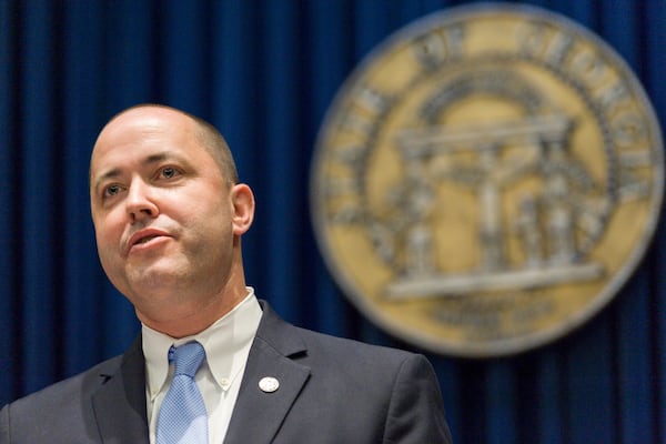 October 12, 2016, Atlanta - Chris Carr responds to a reporters question during a press conference where he was appointed the next Attorney General following the Board of Regents vote to hire current Attorney General Sam Olens as president of Kennesaw State University in Atlanta, on Wednesday, October 12, 2016. Carr will take his new position on November 1.(DAVID BARNES / DAVID.BARNES@AJC.COM)