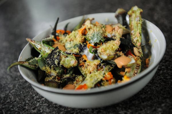  Griddled okra at Eat Me, Speak Me. / AJC file photo