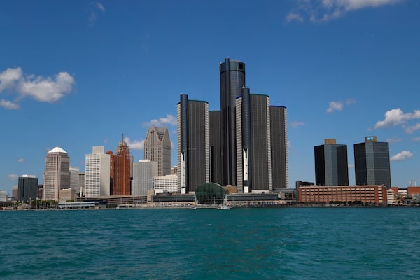 FILE - The Detroit skyline is seen, May 12, 2020, in Detroit. (AP Photo/Paul Sancya, File)