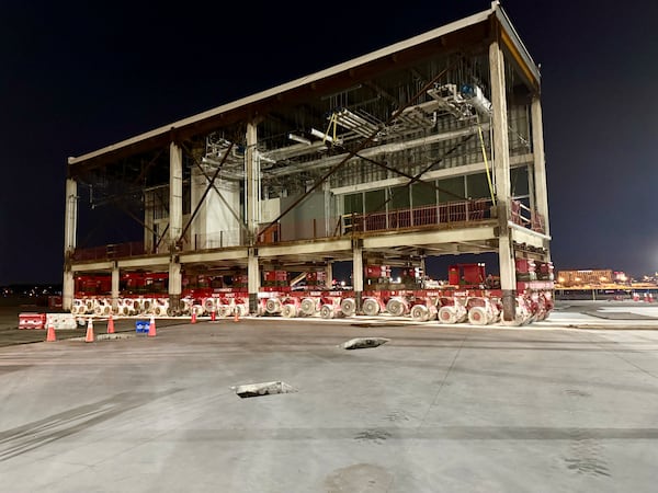 One of the Concourse D modules that was moved into place this January. 