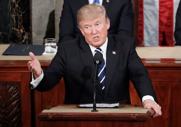 President Donald Trump will address a joint session of Congress at the U.S. Capitol in Washington today.