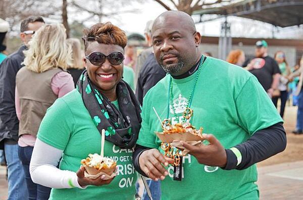 Attendees pose for a picture at a previous Suwanee Beer Fest.