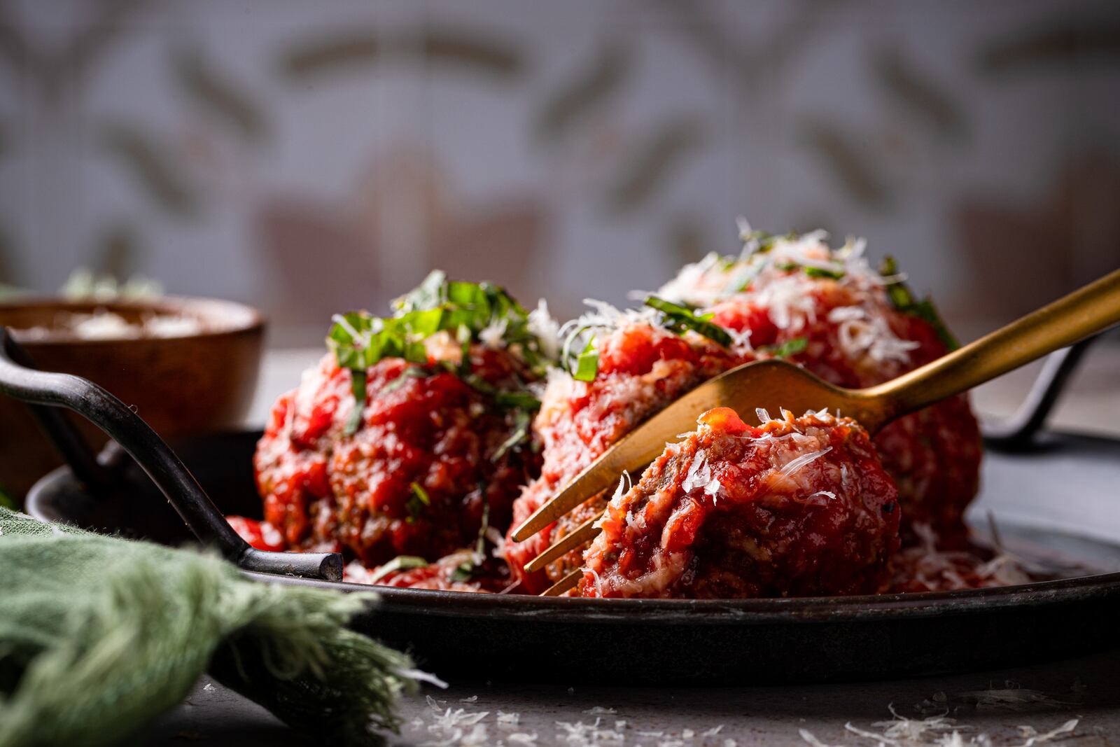 Sunnyside Pizzeria offers an appetizer of meatballs in marinara, served with toasted baguette slices. Courtesy of Ryan Aaron