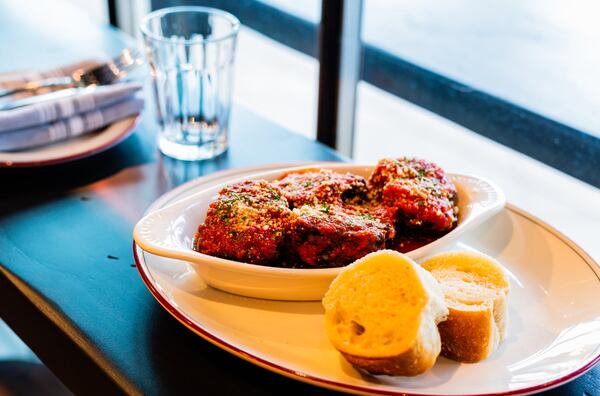 What’s different about the meatballs with marinara appetizer at Nina & Rafi? It might just be the small amount of chopped raisins in them. CONTRIBUTED BY HENRI HOLLIS