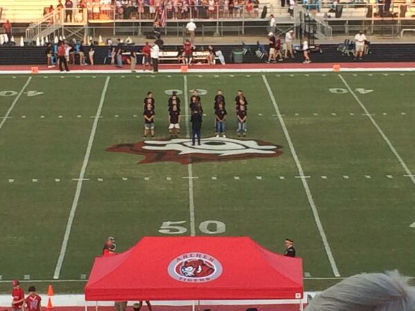 Twenty young people took their oath and were sworn into the U.S. Army before Friday's game.