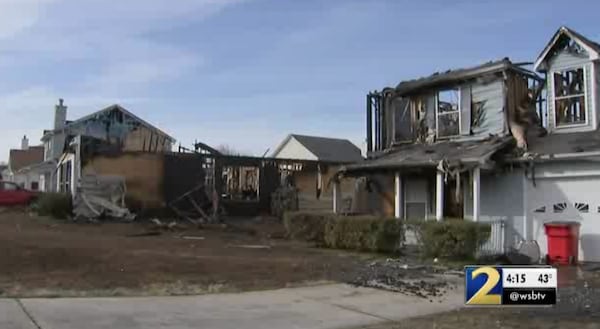 Three homes were badly damaged in a fire Tuesday just before midnight in Clayton County. 