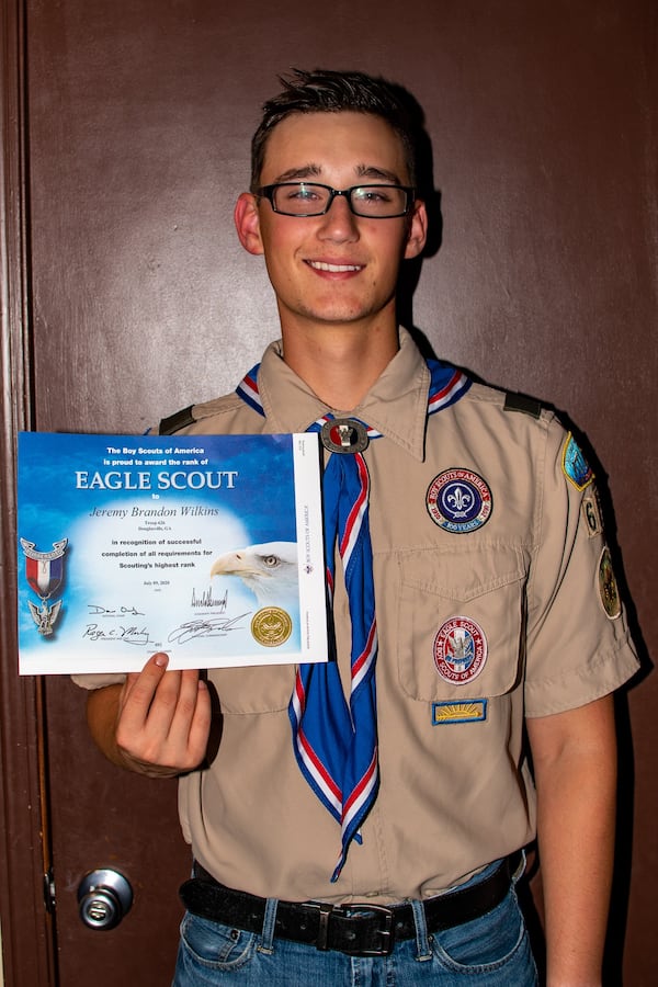 Jeremy Wilkins of Douglasville BSA Troop 626 recently earned the rank of Eagle Scout.