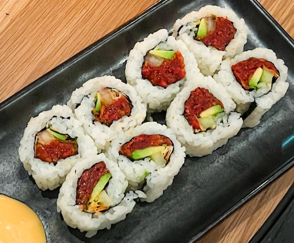 Planta's spicy tuna roll replaces ahi with watermelon. Henri Hollis/henri.hollis@ajc.com