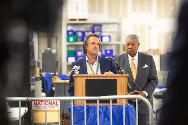 Fulton County Election Director Richard Barron speaks at the Fulton County Election Preparation Center in Atlanta, GA., on Tuesday, November 2, 2021. (Photo/Jenn Finch)