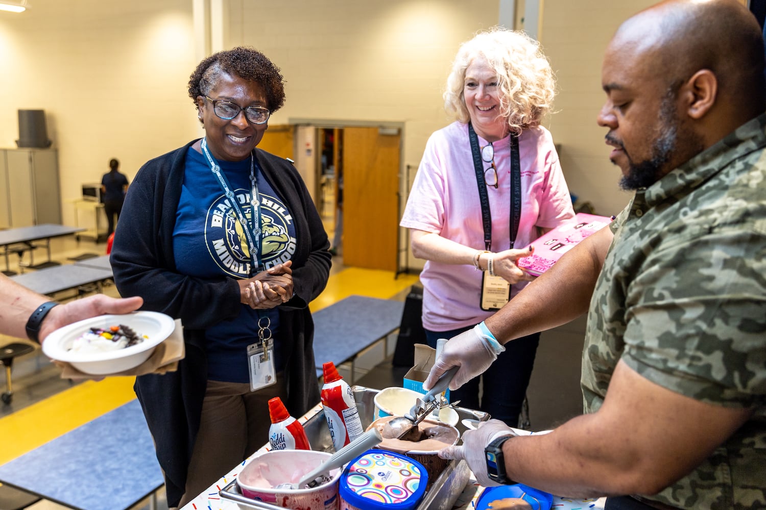 Decatur administrators serve ice cream sundaes to thank teachers