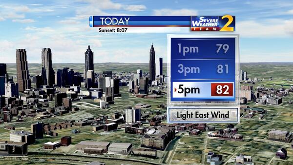 Temps will hit the 80s Thursday in Atlanta. (Credit: Channel 2 Action News)