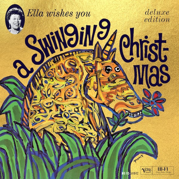 This album cover image released by Verve Records shows “Ella & Louis Wish You A Swinging Christmas” by Ella Fitzgerald. (Verve via AP)