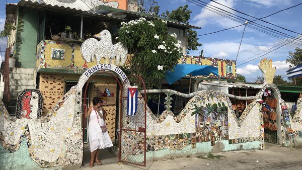 The home across the street from artist Jose Fuster&apos;s studio also is decked out in vibrant tiles. (Lori Rackl/Chicago Tribune/TNS)