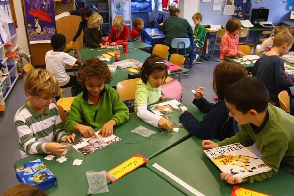 BERLIN - SEPTEMBER 18:  Second-grade children attend class in the elementary school at the John F. Kennedy Schule dual-language public school on September 18, 2008 in Berlin, Germany. The German government will host a summit on education in Germany scheduled for mid-October in Dresden. Germany has consistantly fallen behind in recent years in comparison to other European countries in the Pisa education surveys, and Education Minister Annette Schavan is pushing for an 8 percent increase in the national educaiton budget for 2009.  (Photo by Sean Gallup/Getty Images)