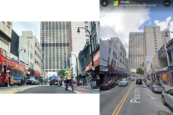 The Amazon "Jackpot!" film features Peachtree Street south of Five Points. AMAZON/GOOGLE