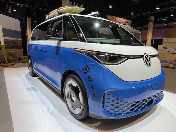 While the 2025 Volkswagen ID.Buzz may look like a retro Microbus, it’s missing some of the quirky charm that endeared the original to a generation. (Courtesy of Renee DeGross Valdes)