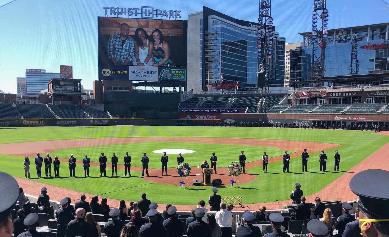 Photos: Funeral at Truist Park for Smyrna officer killed in crash